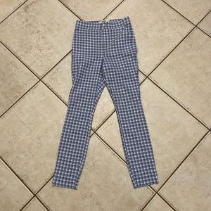 brand new womens hollister blue checkered dress pants
